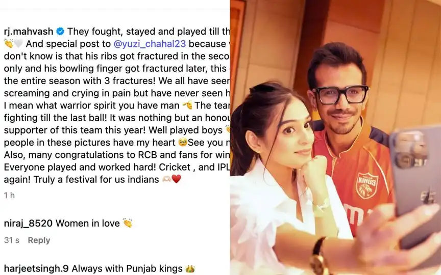 "Chahal Played With 3 Fractures" PBKS Star's Rumoured Girlfriend RJ Mahvash Reveals